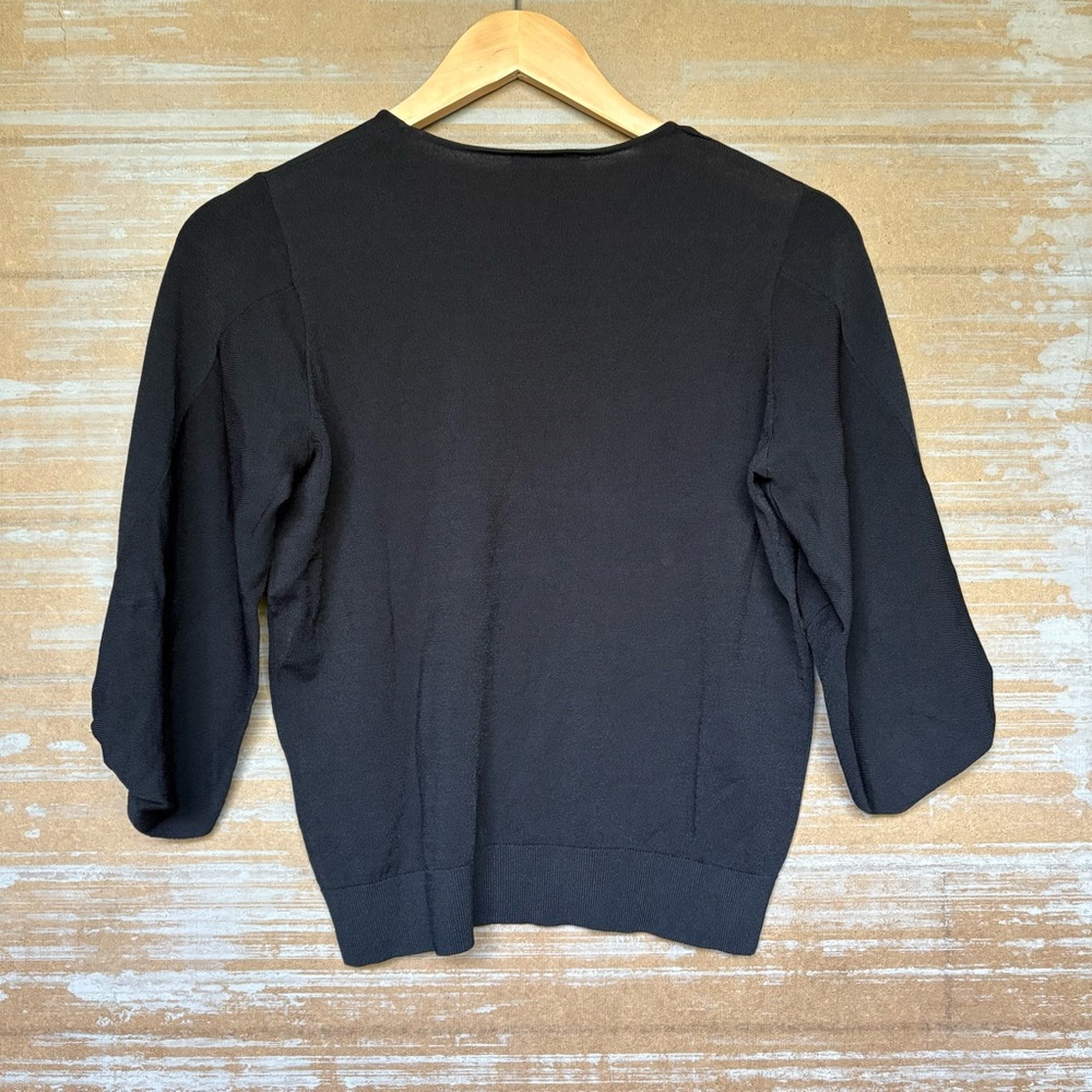 COS Knit 3/4 Sleeve Top Classic Minimalist Work Wear Basic Womens XS - Picture 3 of 5